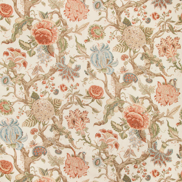 Samples and Purchasing available for Adlington - Coral Multi By Lee Jofa | Manor House |Botanical & Floral Jacobeans Multipurpose Print at Designer Wallcoverings and Fabrics