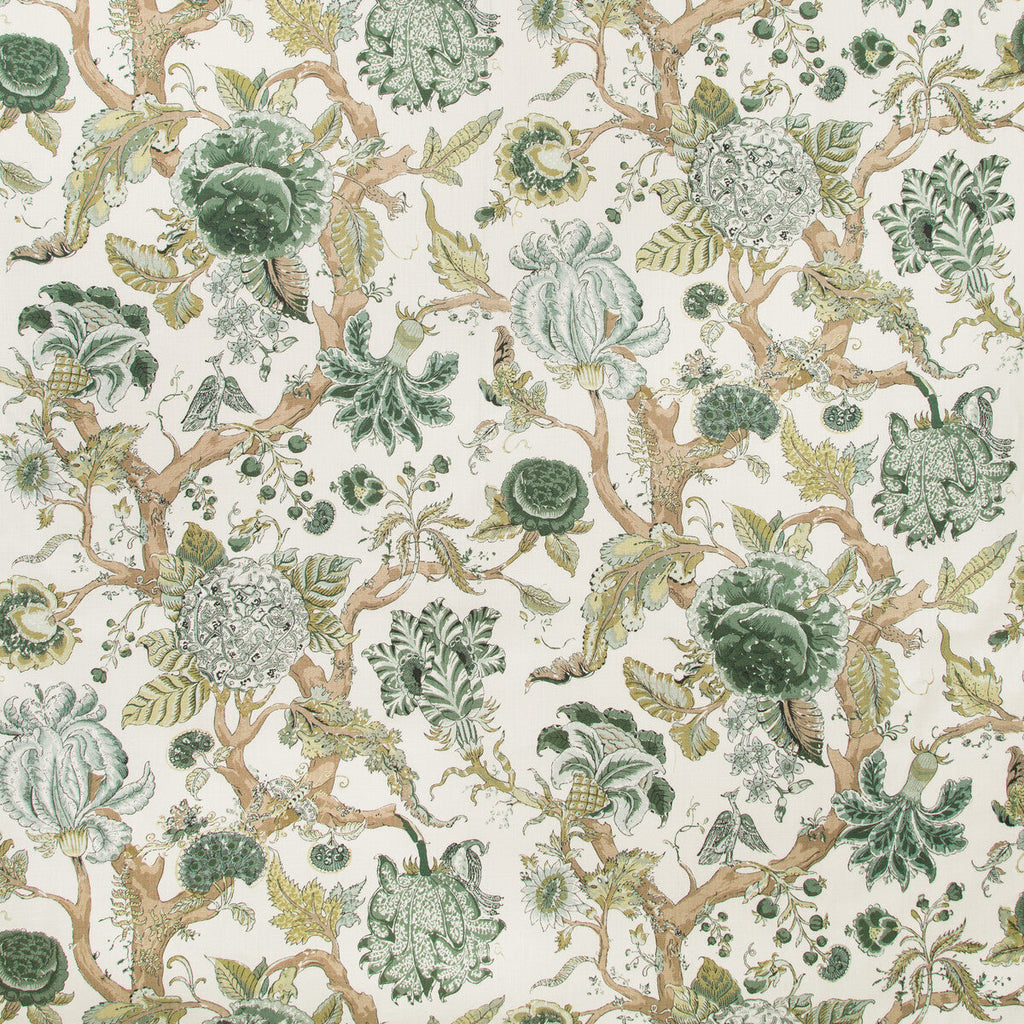 Samples and Purchasing available for Adlington - Green Green By Lee Jofa | Manor House |Botanical & Floral Jacobeans Multipurpose Print at Designer Wallcoverings and Fabrics