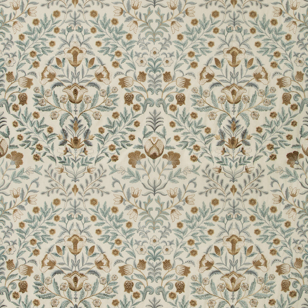 Samples and Purchasing available for Luxford Embroidery - Mist Turquoise By Lee Jofa | Manor House | Botanical & Floral Multipurpose Embroidery at Designer Wallcoverings and Fabrics