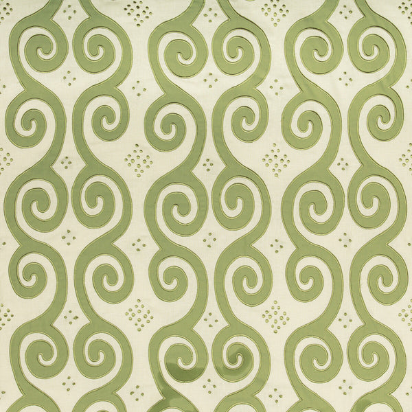 Samples and Purchasing available for Serevan - Sage Green By Lee Jofa | Carrier And Company |Lattice/Scrollwork  Multipurpose Embroidery at Designer Wallcoverings and Fabrics