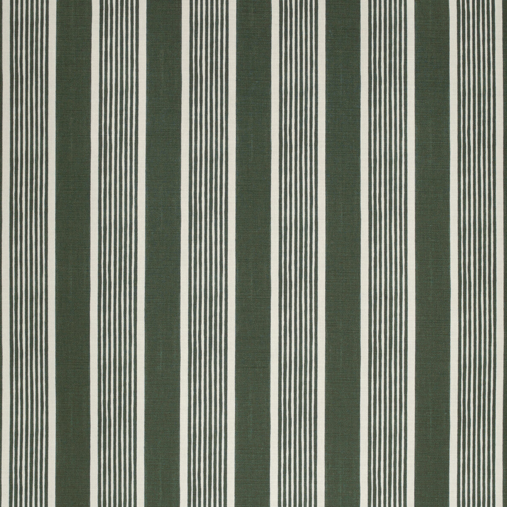 Samples and Purchasing available for Elba Stripe - Dark Green Green By Lee Jofa | Paolo Moschino Fabrics | Stripes Multipurpose Print at Designer Wallcoverings and Fabrics