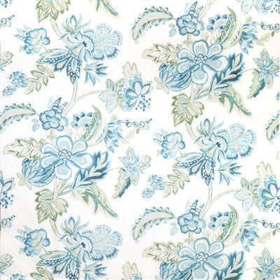 Samples and Purchasing available for Augustine Print - Aqua Turquoise By Lee Jofa | Avondale |Botanical & Floral  Multipurpose Print at Designer Wallcoverings and Fabrics