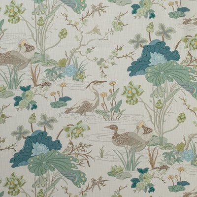 Samples and Purchasing available for Luzon Print - Jade Multi By Lee Jofa | Mindoro |Botanical & Floral Animal/Insects Multipurpose Print at Designer Wallcoverings and Fabrics