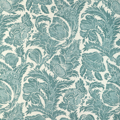 Samples and Purchasing available for Marion Print - Aegean Teal By Lee Jofa | Clare Prints |Botanical & Floral  Multipurpose Print at Designer Wallcoverings and Fabrics