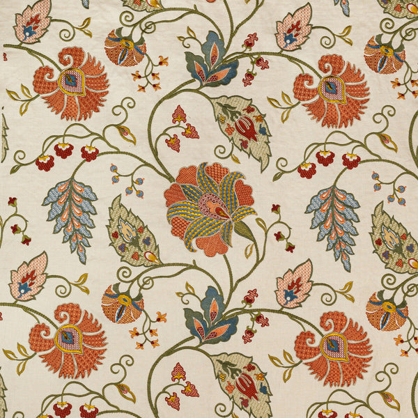 Samples and Purchasing available for Shiraz Emb - Spice/Olive Multi By Lee Jofa | Oscar De La Renta Iv |Botanical & Floral Jacobeans Multipurpose Embroidery at Designer Wallcoverings and Fabrics