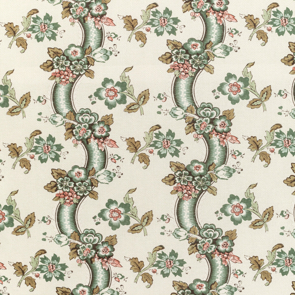 Samples and Purchasing available for Benday Print - Green/Rose Green By Lee Jofa | Oscar De La Renta Iv |Botanical & Floral Jacobeans Multipurpose Print at Designer Wallcoverings and Fabrics