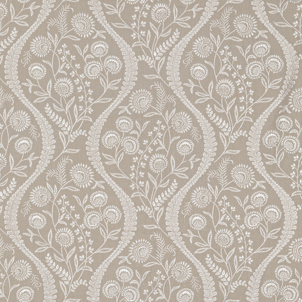 Samples and Purchasing available for Floriblanca - Linen Beige By Lee Jofa | Oscar De La Renta Iv |Botanical & Floral  Multipurpose Embroidery at Designer Wallcoverings and Fabrics