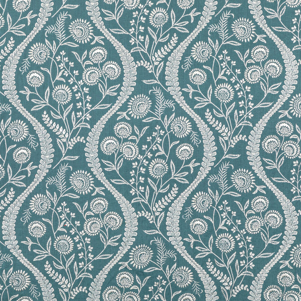 Samples and Purchasing available for Floriblanca - Blue Blue By Lee Jofa | Oscar De La Renta Iv |Botanical & Floral  Multipurpose Embroidery at Designer Wallcoverings and Fabrics