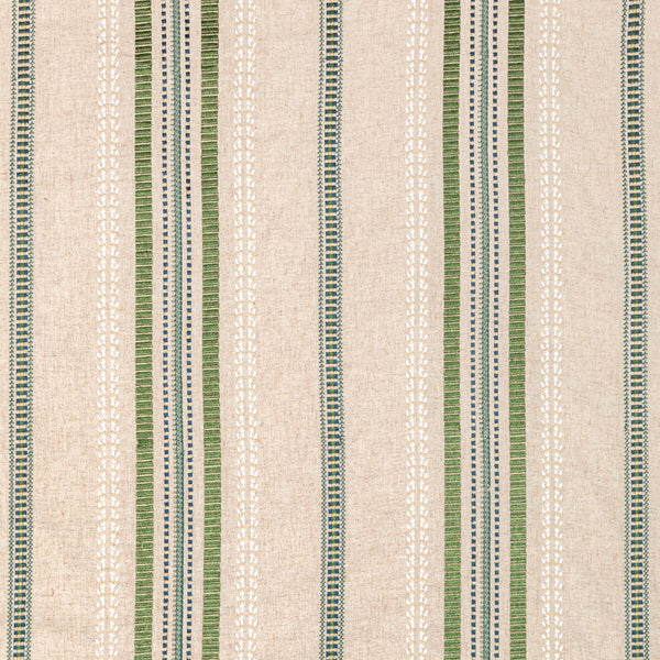 Samples and Purchasing available for Nautique Emb - Green/Blue Green By Lee Jofa | Oscar De La Renta Iv |Global Stripes Multipurpose Embroidery at Designer Wallcoverings and Fabrics