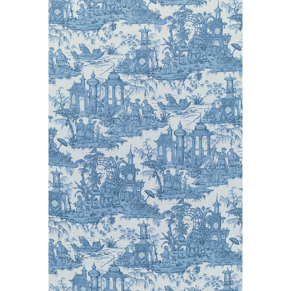 Samples and Purchasing available for Pagoda Toile - Blue Blue By Lee Jofa | Oscar De La Renta Iv | Toile Multipurpose Print at Designer Wallcoverings and Fabrics