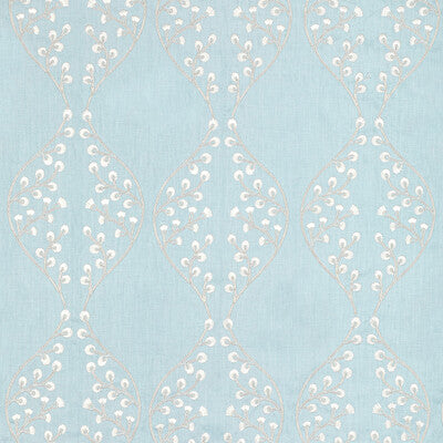 Samples and Purchasing available for Lillie Embroidery - Sky Blue By Lee Jofa | Summerland |Botanical & Floral Lattice/Scrollwork Drapery Embroidery at Designer Wallcoverings and Fabrics