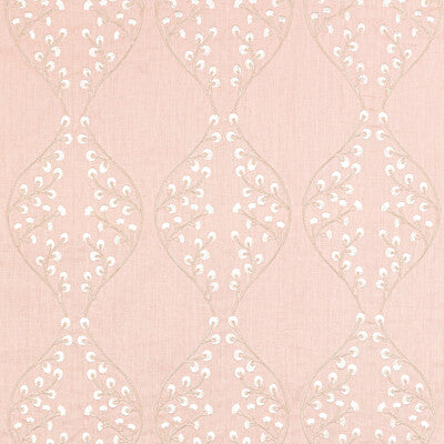 Samples and Purchasing available for Lillie Embroidery - Petal Pink By Lee Jofa | Summerland |Botanical & Floral Lattice/Scrollwork Drapery Embroidery at Designer Wallcoverings and Fabrics