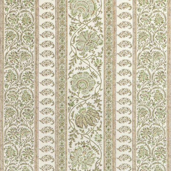 Samples and Purchasing available for Indiennes Stripe - Ivy Ivory By Lee Jofa | Sarah Bartholomew |Paisley Stripes Multipurpose Linen at Designer Wallcoverings and Fabrics