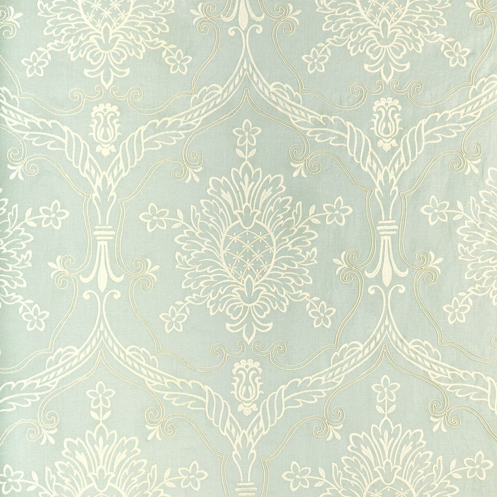 Samples and Purchasing available for Hayes Embroidery - Aqua Spa By Lee Jofa | Bunny Williams Arcadia | Damask Drapery Embroidery at Designer Wallcoverings and Fabrics