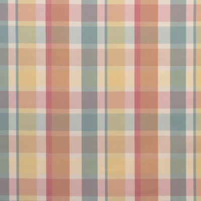 Samples and Purchasing available for Fisher Plaid - Melon/Aqua Blue By Lee Jofa | Highfield Stripes And Plaids | Plaid / Check Multipurpose  at Designer Wallcoverings and Fabrics