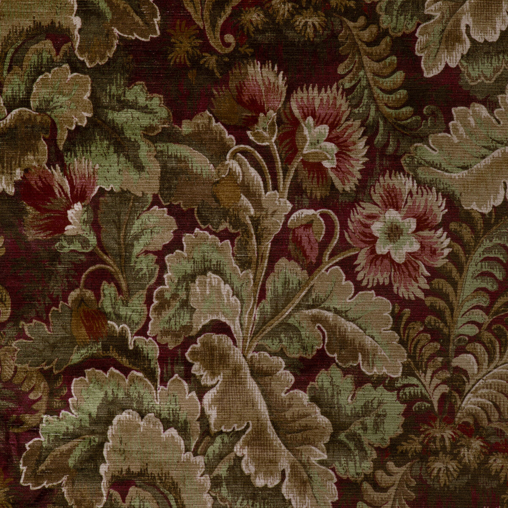 Samples and Purchasing available for Barwick Velvet - Garnet Sage By Lee Jofa | Barwick Velvets | Botanical & Floral Upholstery Print at Designer Wallcoverings and Fabrics