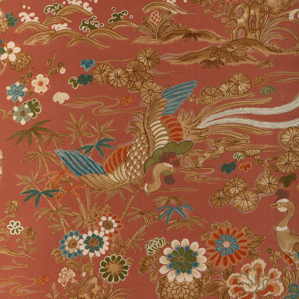 Samples and Purchasing available for Sakura Print - Clay Rust By Lee Jofa | Garden Walk |Chinoiserie Botanical & Floral Multipurpose Print at Designer Wallcoverings and Fabrics