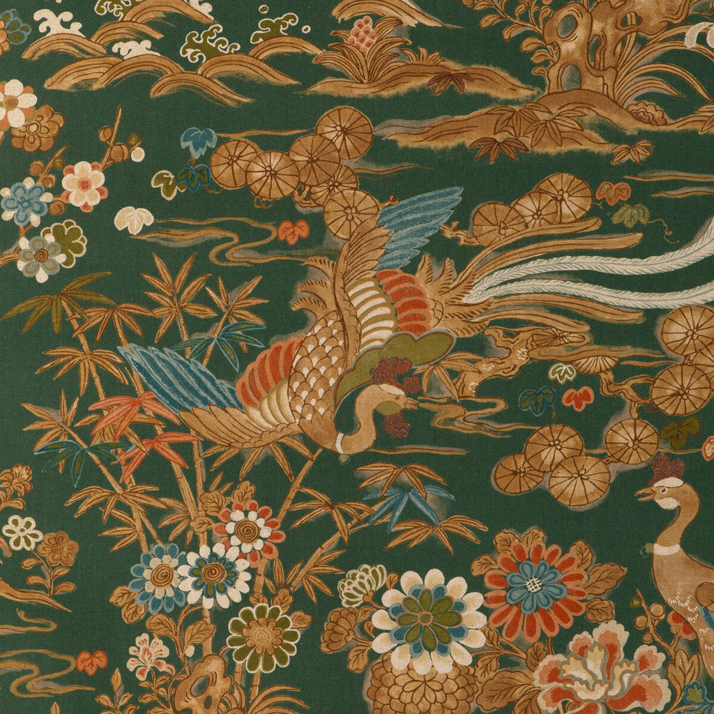 Samples and Purchasing available for Sakura Print - Green Green By Lee Jofa | Garden Walk |Chinoiserie Botanical & Floral Multipurpose Print at Designer Wallcoverings and Fabrics