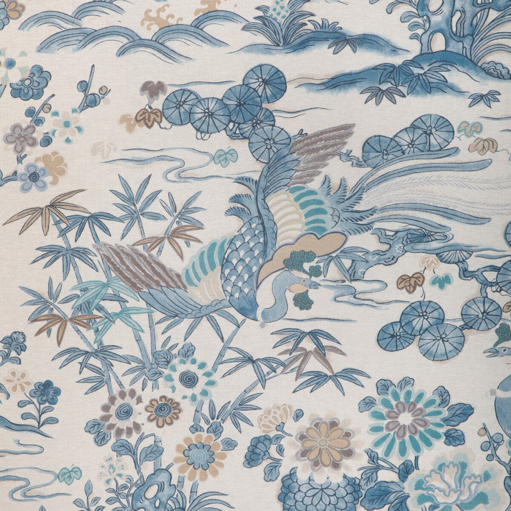 Samples and Purchasing available for Sakura Print - Blue Blue By Lee Jofa | Garden Walk |Chinoiserie Botanical & Floral Multipurpose Print at Designer Wallcoverings and Fabrics