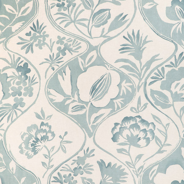 Samples and Purchasing available for Calathea Print - Aqua Turquoise By Lee Jofa | Garden Walk |Botanical & Floral Lattice/Scrollwork Multipurpose Print at Designer Wallcoverings and Fabrics