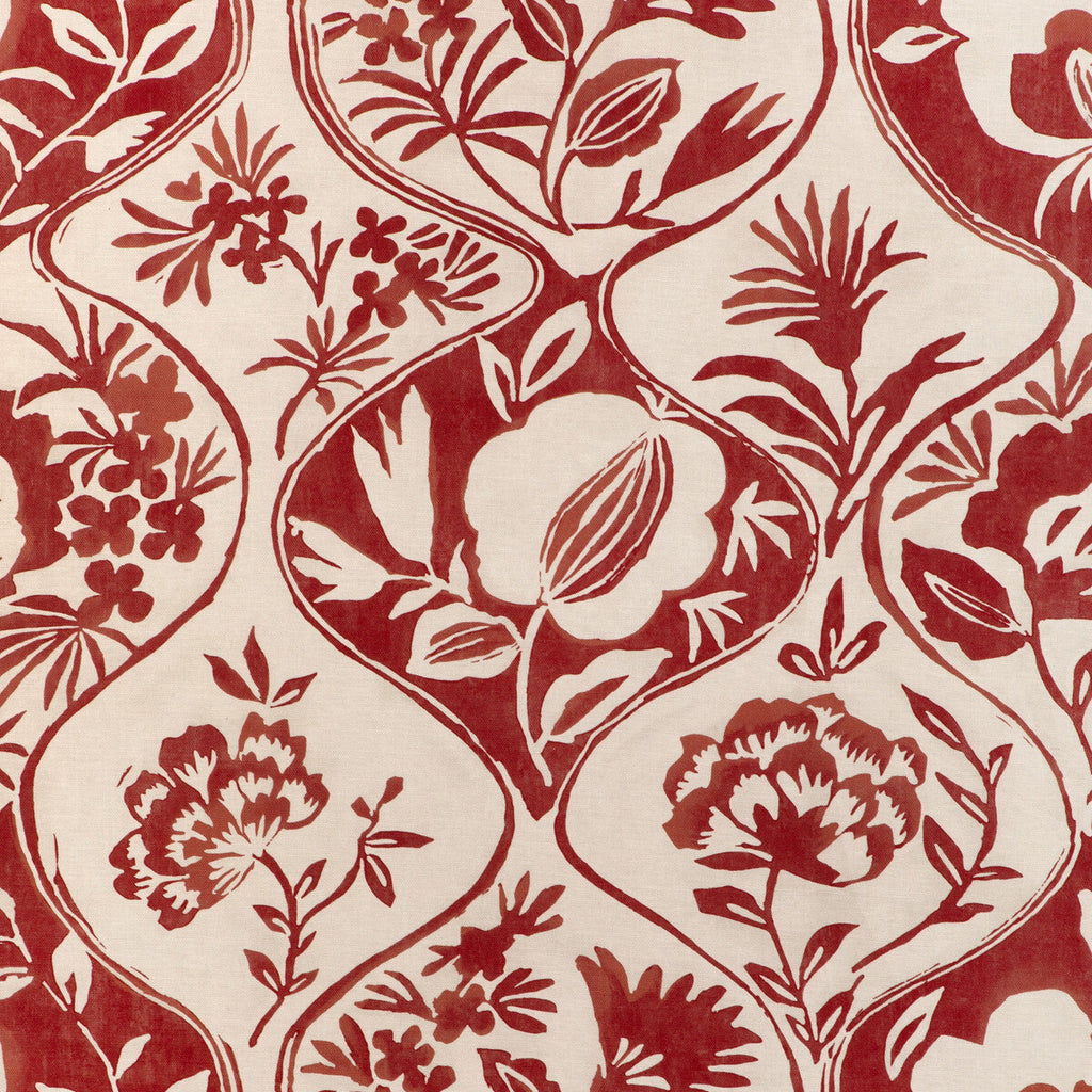 Samples and Purchasing available for Calathea Print - Red Red By Lee Jofa | Garden Walk |Botanical & Floral Lattice/Scrollwork Multipurpose Print at Designer Wallcoverings and Fabrics