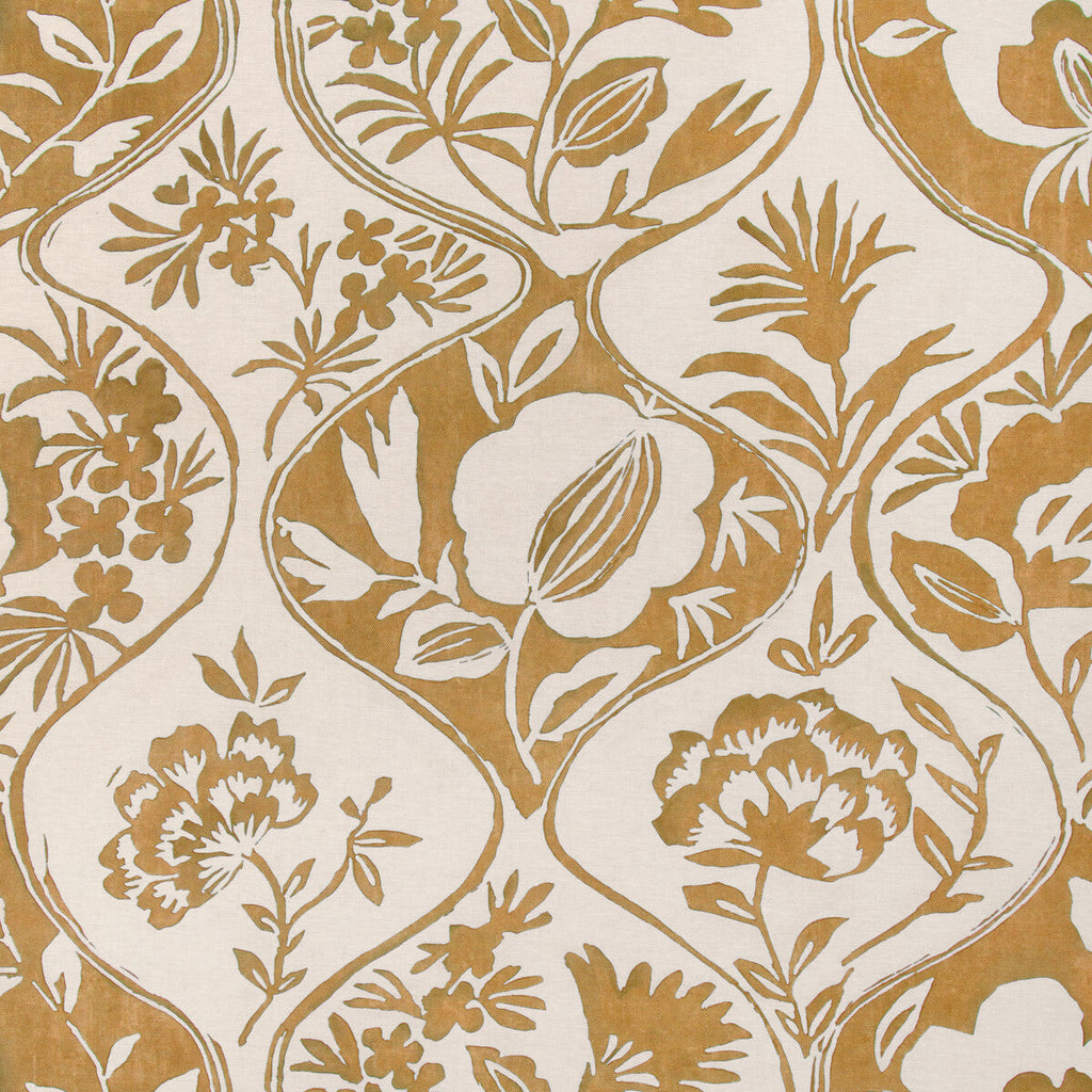 Samples and Purchasing available for Calathea Print - Gold Gold By Lee Jofa | Garden Walk |Botanical & Floral Lattice/Scrollwork Multipurpose Print at Designer Wallcoverings and Fabrics