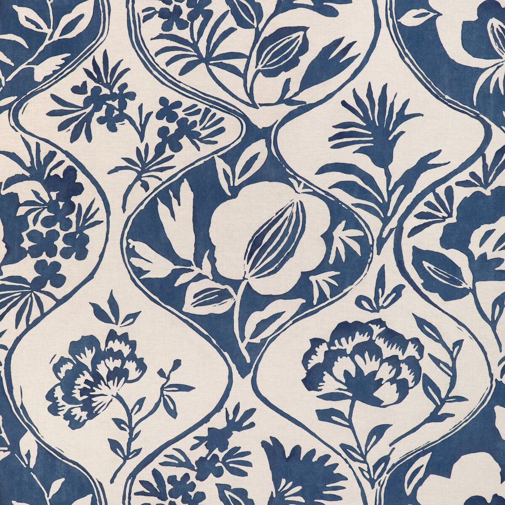 Samples and Purchasing available for Calathea Print - Indigo Blue By Lee Jofa | Garden Walk |Botanical & Floral Lattice/Scrollwork Multipurpose Print at Designer Wallcoverings and Fabrics