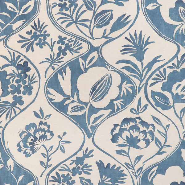 Samples and Purchasing available for Calathea Print - Blue Blue By Lee Jofa | Garden Walk |Botanical & Floral Lattice/Scrollwork Multipurpose Print at Designer Wallcoverings and Fabrics