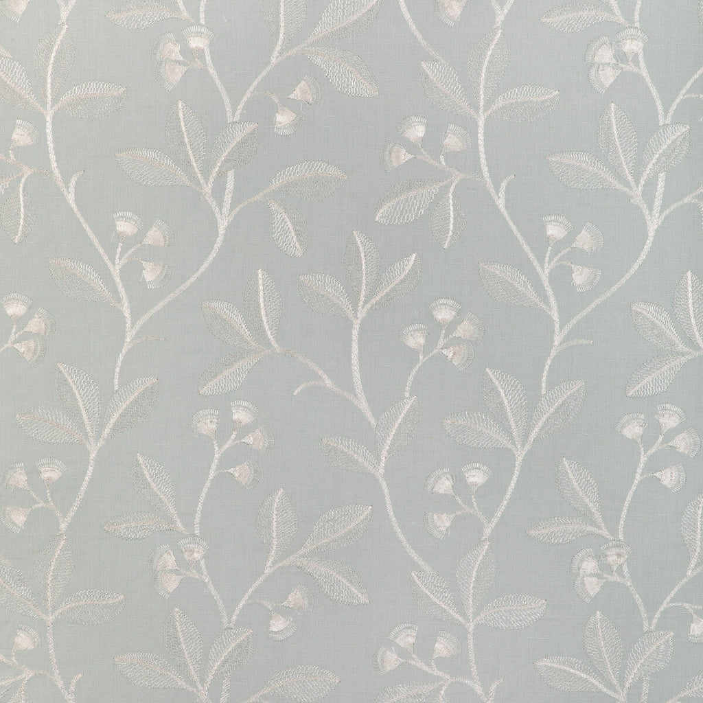 Samples and Purchasing available for Iris Embroidery - Aqua Turquoise By Lee Jofa | Garden Walk | Botanical & Floral Drapery Embroidery at Designer Wallcoverings and Fabrics