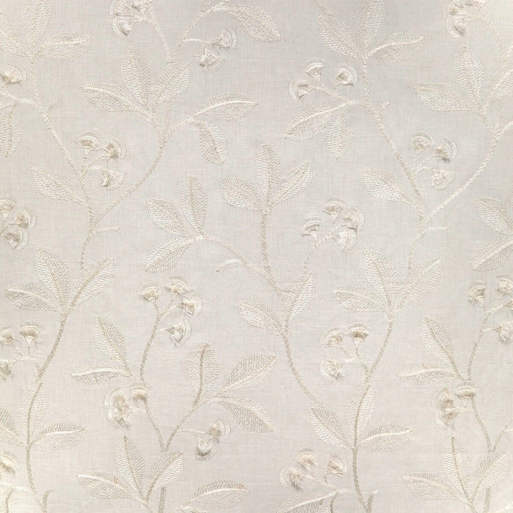 Samples and Purchasing available for Iris Embroidery - Ivory White By Lee Jofa | Garden Walk | Botanical & Floral Drapery Embroidery at Designer Wallcoverings and Fabrics