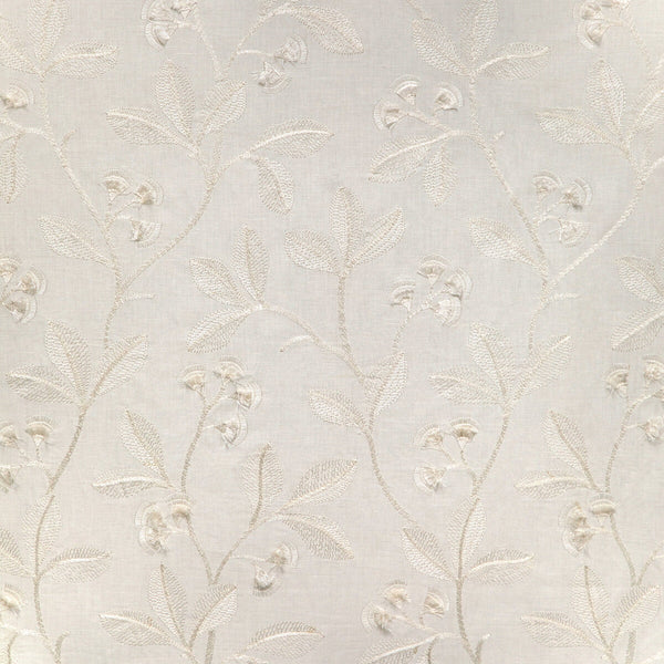 Samples and Purchasing available for Iris Embroidery - Ivory White By Lee Jofa | Garden Walk | Botanical & Floral Drapery Embroidery at Designer Wallcoverings and Fabrics