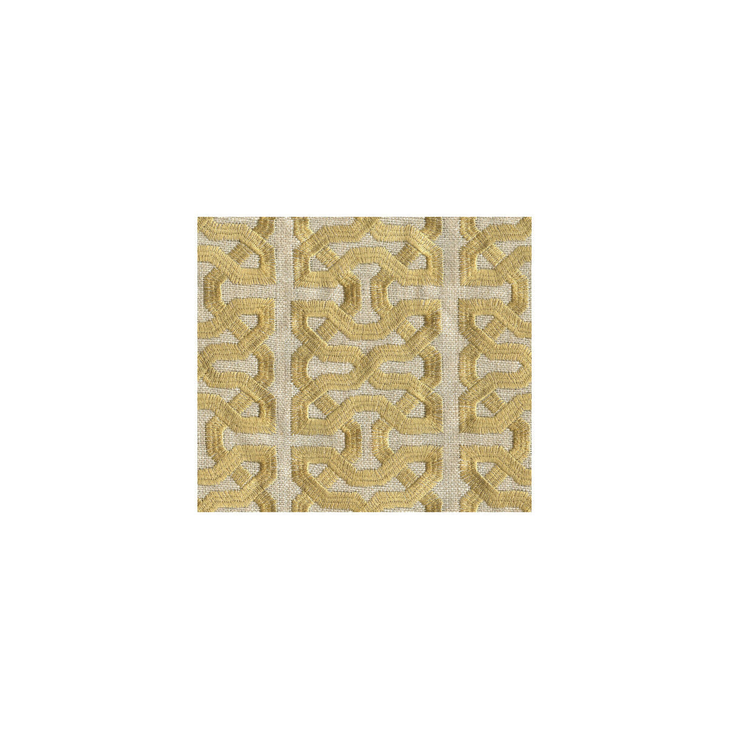 Samples and Purchasing available for Ceylon Key - Spungold Beige By Kravet Couture | Barbara Barry Indochine |Modern Global Upholstery Embroidery at Designer Wallcoverings and Fabrics