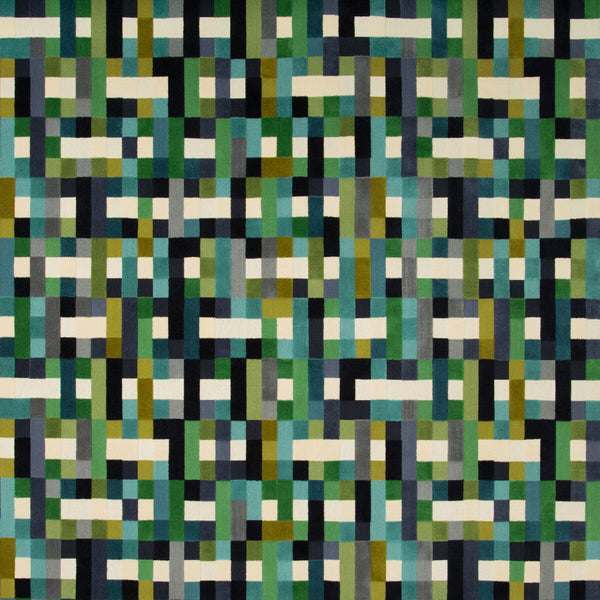 Samples and Purchasing available for Abstract Moment - Peacock Green By Kravet Couture | Modern Tailor |Plaid / Check  Upholstery Velvet at Designer Wallcoverings and Fabrics