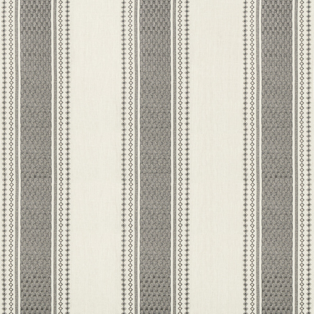 Samples and Purchasing available for Couturier - Ink Ivory By Kravet Design | Barclay Butera Sagamore |Stripes  Multipurpose Embroidery at Designer Wallcoverings and Fabrics