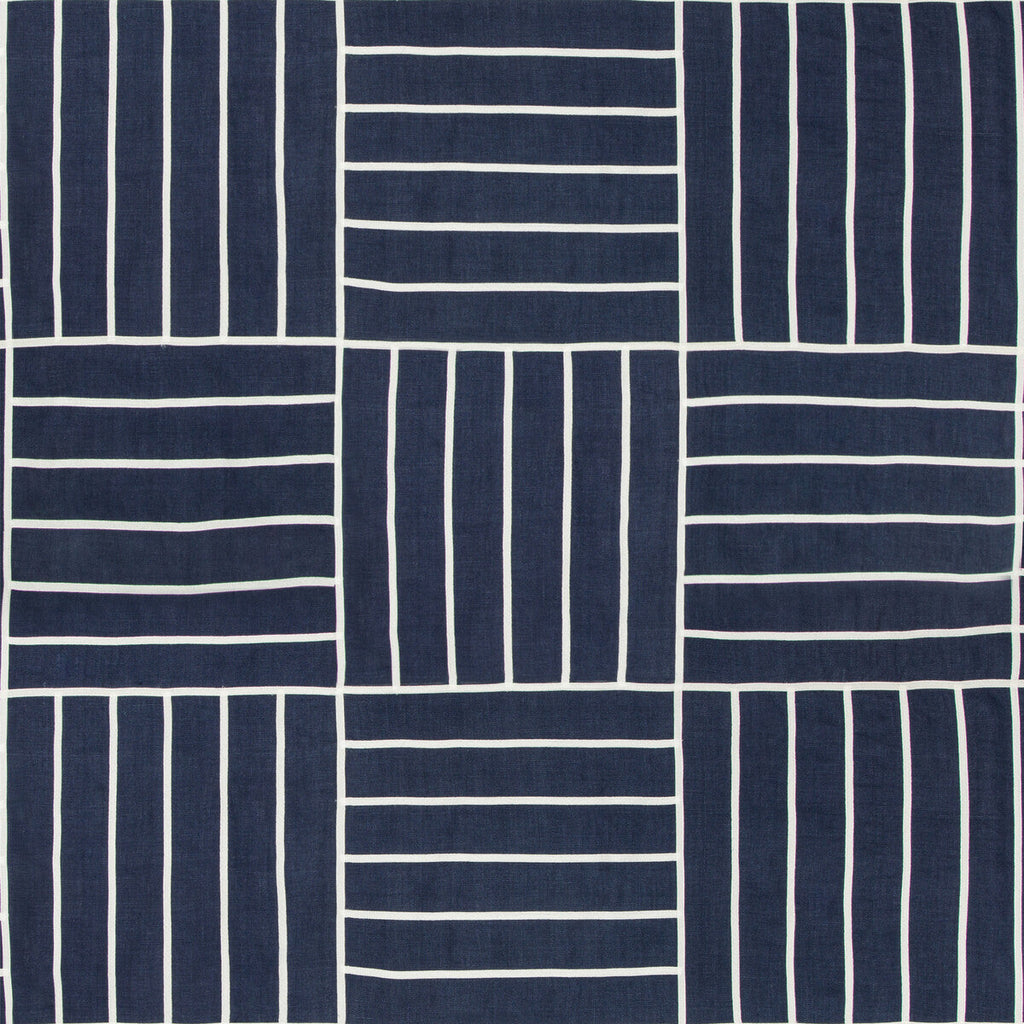 Samples and Purchasing available for Local Grid - Indigo Indigo By Kravet Design | Barclay Butera Sagamore | Geometric Multipurpose Embroidery at Designer Wallcoverings and Fabrics