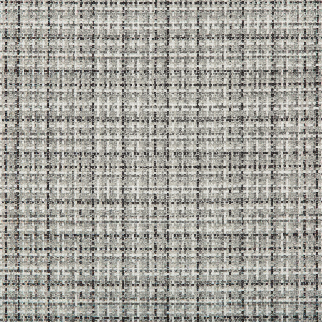 Samples and Purchasing available for Checkerton - Graphite White By Kravet Basics | Bermuda |Texture  Multipurpose Weave at Designer Wallcoverings and Fabrics