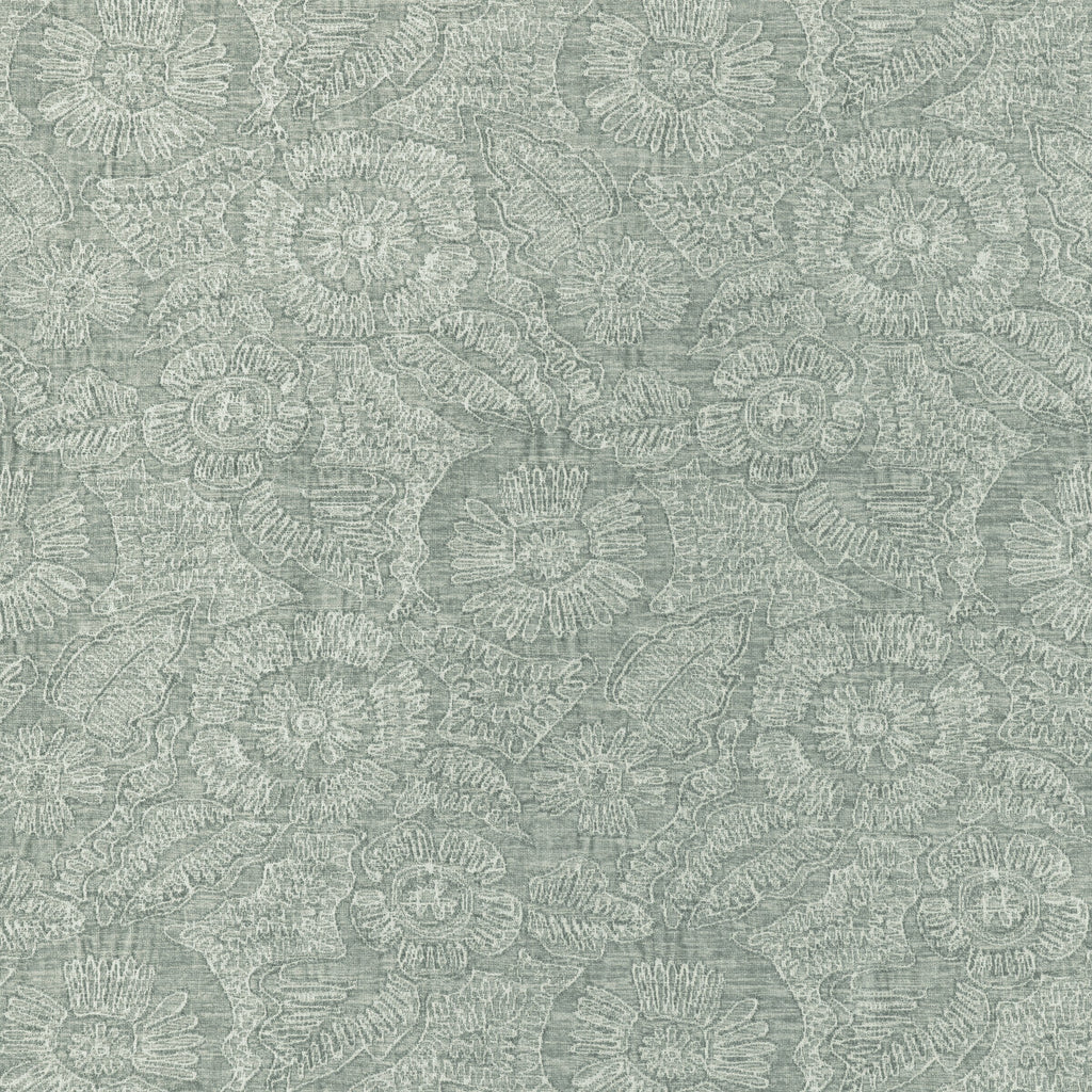 Samples and Purchasing available for Chenille Bloom - Seaglass Mineral By Kravet Couture | Atelier Weaves | Botanical & Floral Upholstery Chenille at Designer Wallcoverings and Fabrics