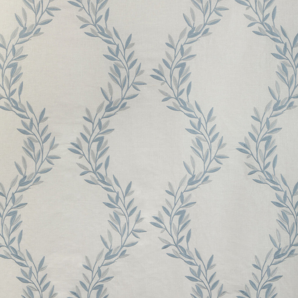 Samples and Purchasing available for Leaf Frame - Spa Light Blue By Kravet Design | Alexa Hampton Collection | Botanical & Floral Drapery Embroidery at Designer Wallcoverings and Fabrics