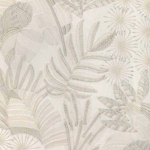 Samples and Purchasing available for Marajo - Leaf White By Kravet Couture | Casa Botanica | Botanical & Floral Multipurpose Embroidery at Designer Wallcoverings and Fabrics