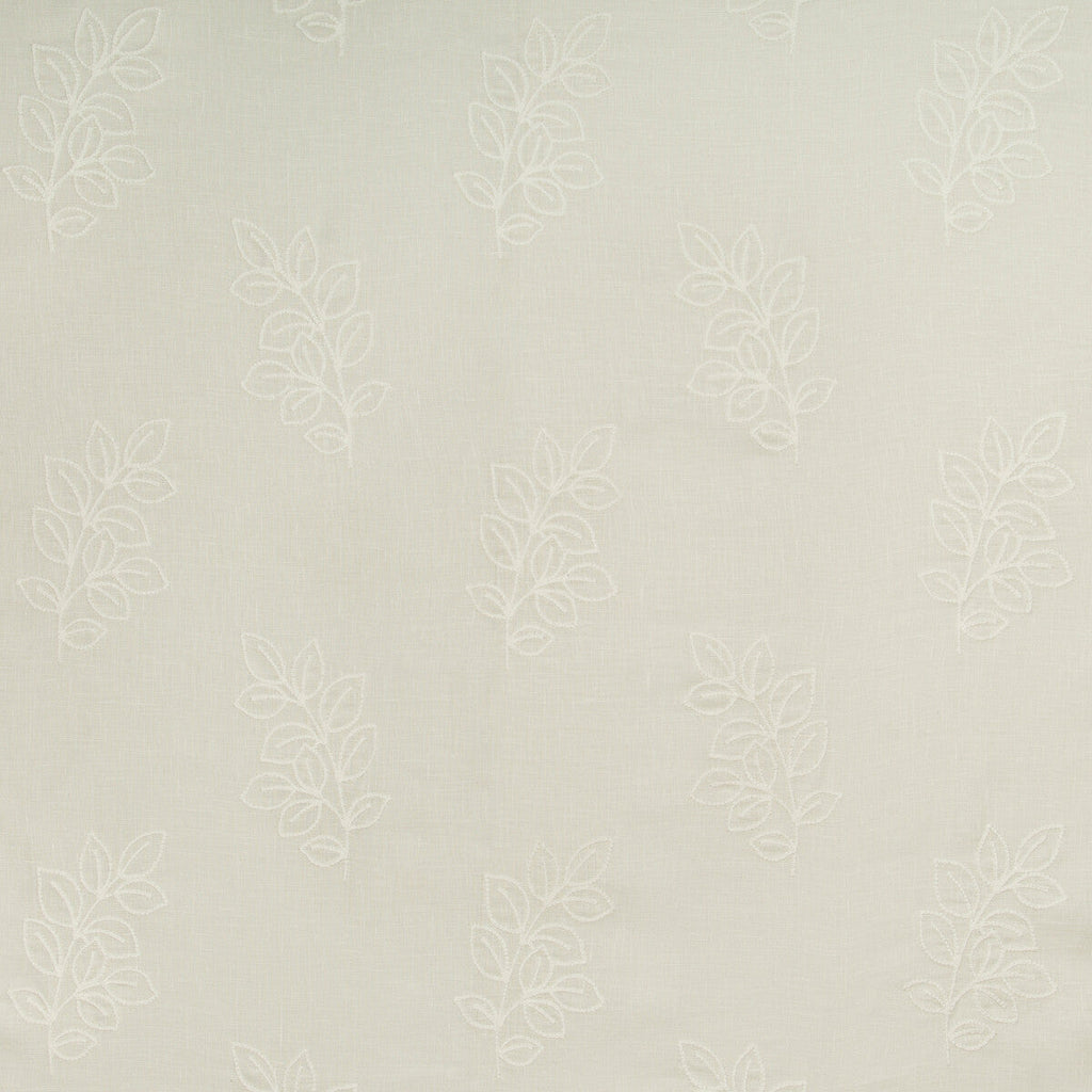 Samples and Purchasing available for Leafstich - Ivory Ivory By Kravet Basics | Bermuda | Botanical & Floral Drapery Embroidery at Designer Wallcoverings and Fabrics