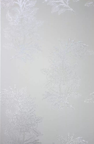 Ajoure Floral Holographic Branch Grey Wallpaper | Osborne & Little Europe