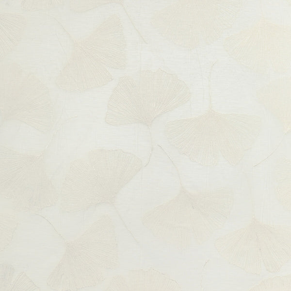 Samples and Purchasing available for Gingko Leaf - Pearl White By Kravet Couture | Modern Luxe Silk Luster |Botanical & Floral  Drapery Embroidery at Designer Wallcoverings and Fabrics