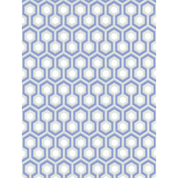 Samples and Purchasing available for Hicks' Hexagon - Blue/Gr Grey By Cole & Son | Cole & Son New Contemporary |Modern Geometric Wallcovering Print at Designer Wallcoverings and Fabrics