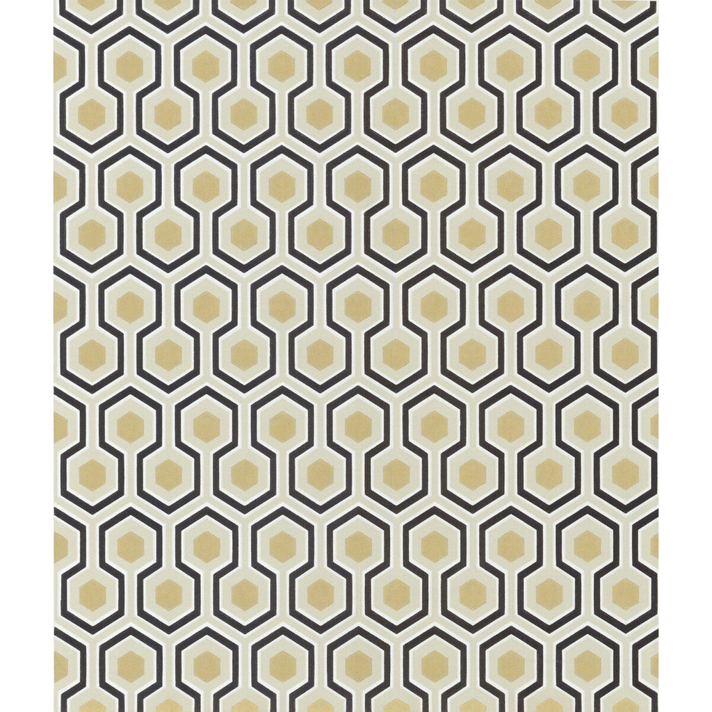 Samples and Purchasing available for Hicks' Hexagon - Black/G Grey By Cole & Son | Cole & Son New Contemporary |Modern Geometric Wallcovering Print at Designer Wallcoverings and Fabrics