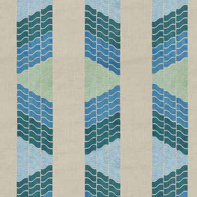 Samples and Purchasing available for Clouds - Aqua Blue By Brunschwig & Fils | Le Jardin Chinois |Chinoiserie  Upholstery Embroidery at Designer Wallcoverings and Fabrics