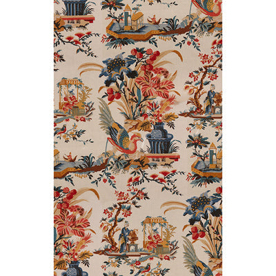 Samples and Purchasing available for Le Lac - Red/Blue Burgundy/Red By Brunschwig & Fils | Le Jardin Chinois | Chinoiserie Multipurpose Print at Designer Wallcoverings and Fabrics