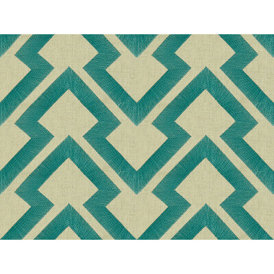 Samples and Purchasing available for Lightning Bolt - Turquoise Beige By Brunschwig & Fils | Maisonnette | Geometric Upholstery Embroidery at Designer Wallcoverings and Fabrics