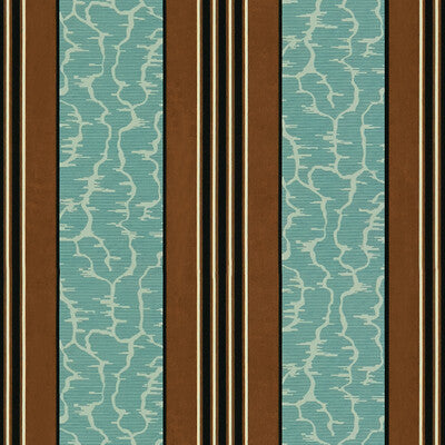 Samples and Purchasing available for Castiglione - Turquoise Turquoise By Brunschwig & Fils | Madeleine Castaing | Stripes Multipurpose Print at Designer Wallcoverings and Fabrics