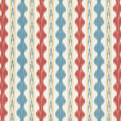 Samples and Purchasing available for Avera Print - Red Multi By Brunschwig & Fils | Cevennes |Ikat/Southwest/Kilims Stripes Multipurpose Print at Designer Wallcoverings and Fabrics