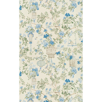 Samples and Purchasing available for Jardin Fleuri Print - Delft Multi By Brunschwig & Fils | Summer Palace | Chinoiserie Multipurpose Print at Designer Wallcoverings and Fabrics